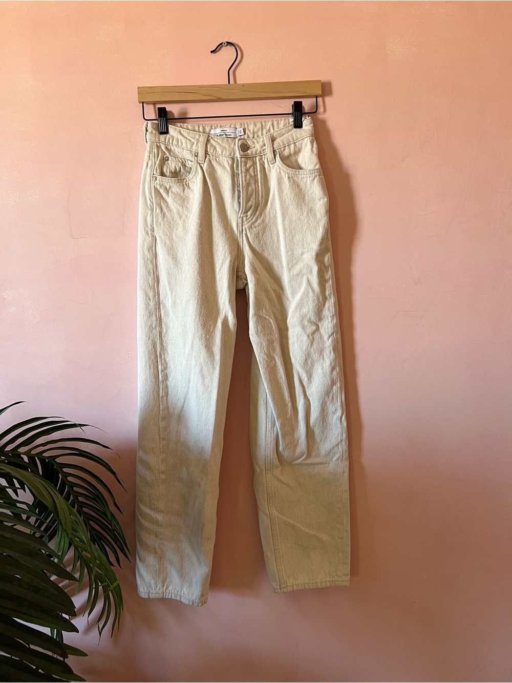 & Other Stories Cream Button-Front Denim